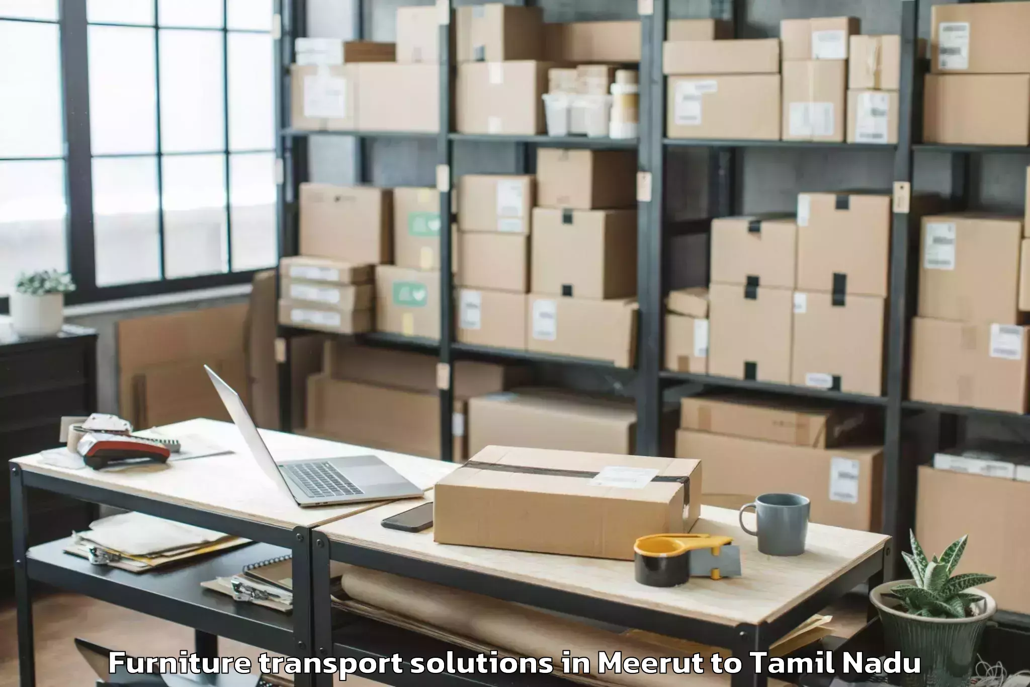 Top Meerut to Ambattur Furniture Transport Solutions Available